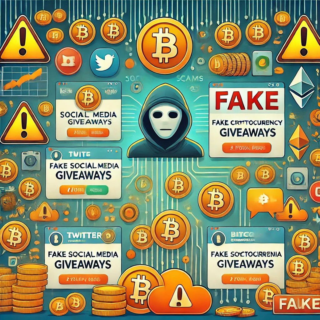 social-media-scams-in-cryptocurrency-showing-fake-social-media-accounts-offering-fake-cryptocurrency-giveaways-or-investments